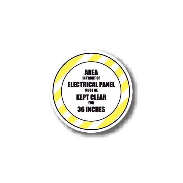 Ergomat 32in CIRCLE SIGNS - Area In Front Of Electrical Panel Must Be Kept Clear For 36 Inches DSV-SIGN 1024 #1917 -UEN - main